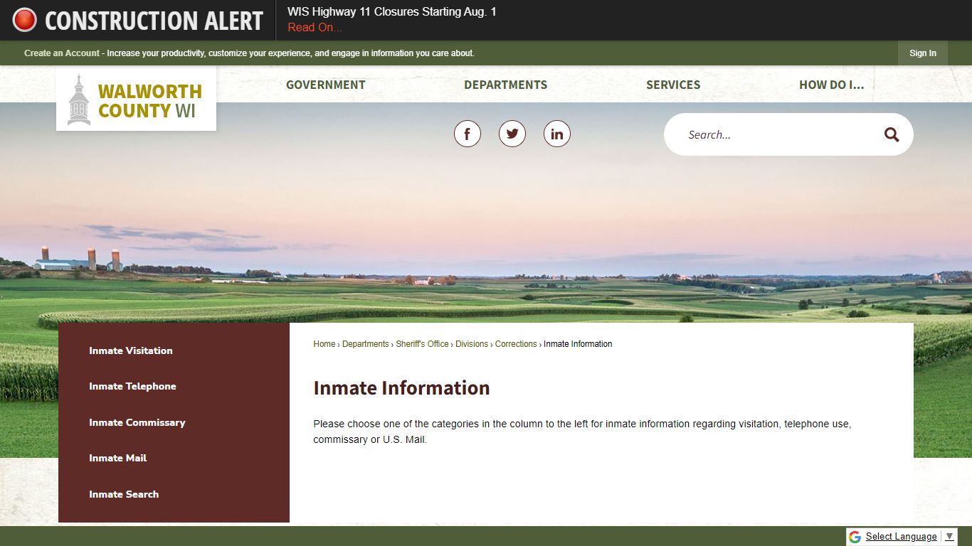 Inmate Information | Walworth County, WI