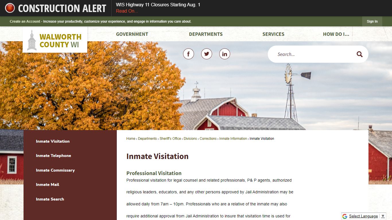 Inmate Visitation | Walworth County, WI